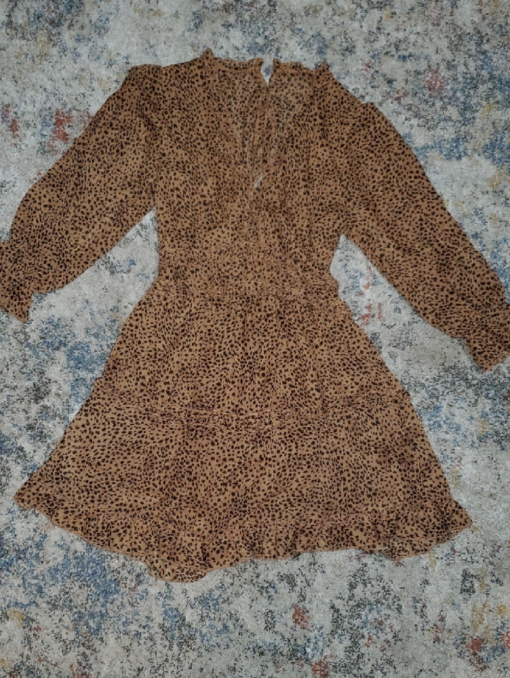 Leopard Print Long Sleeve Dress